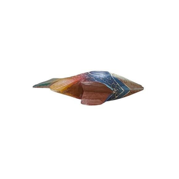 Beautiful Hand Carved painted Angel Fish. tropical color fish decor. 8"x7"beach - Picture 6 of 6